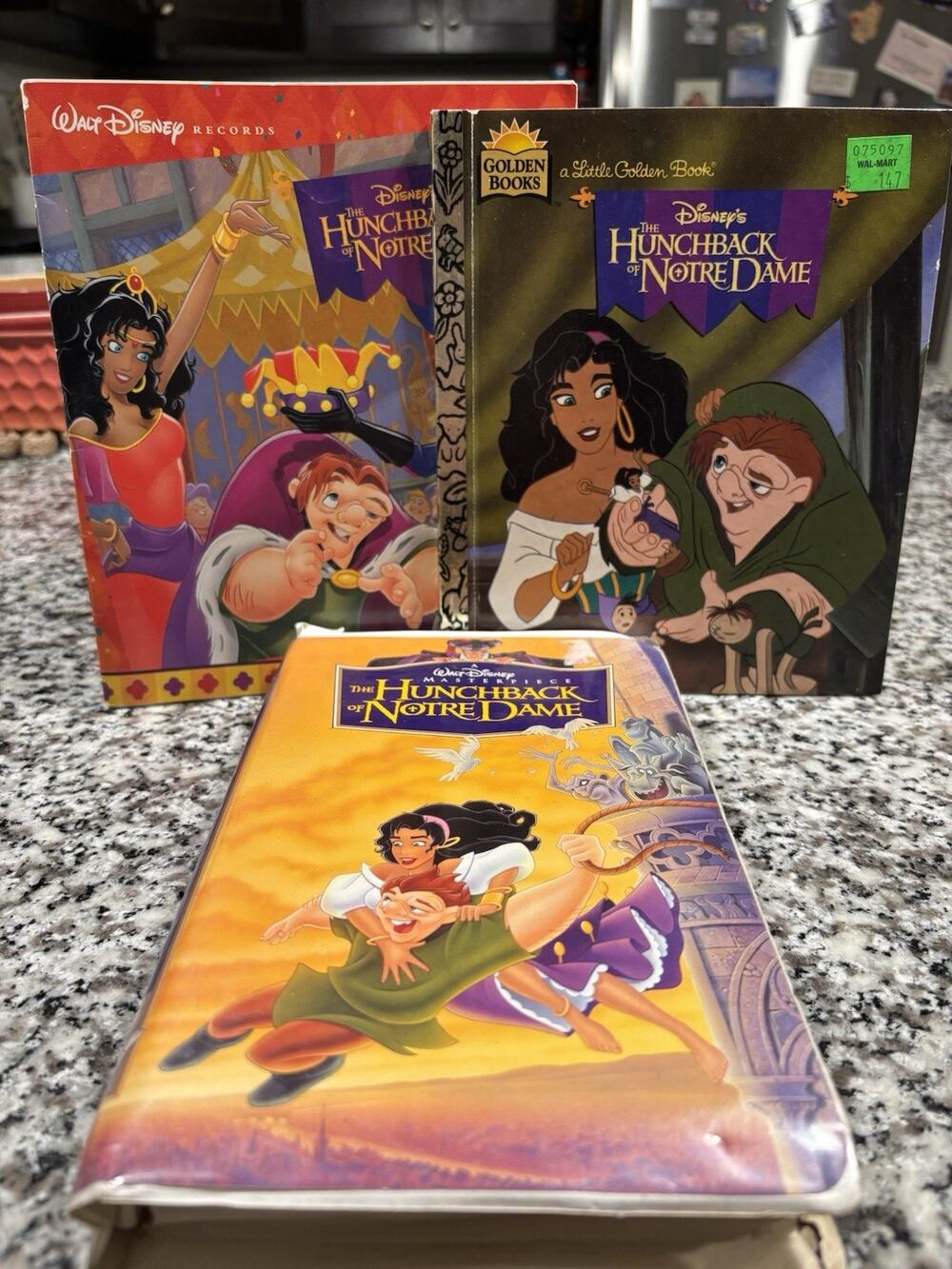 Disney Hunchback of Notre Dame Vintage Book Lot 3 Golden Book Records 1990s